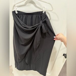 Amazon Black Midi Wrap Skirt